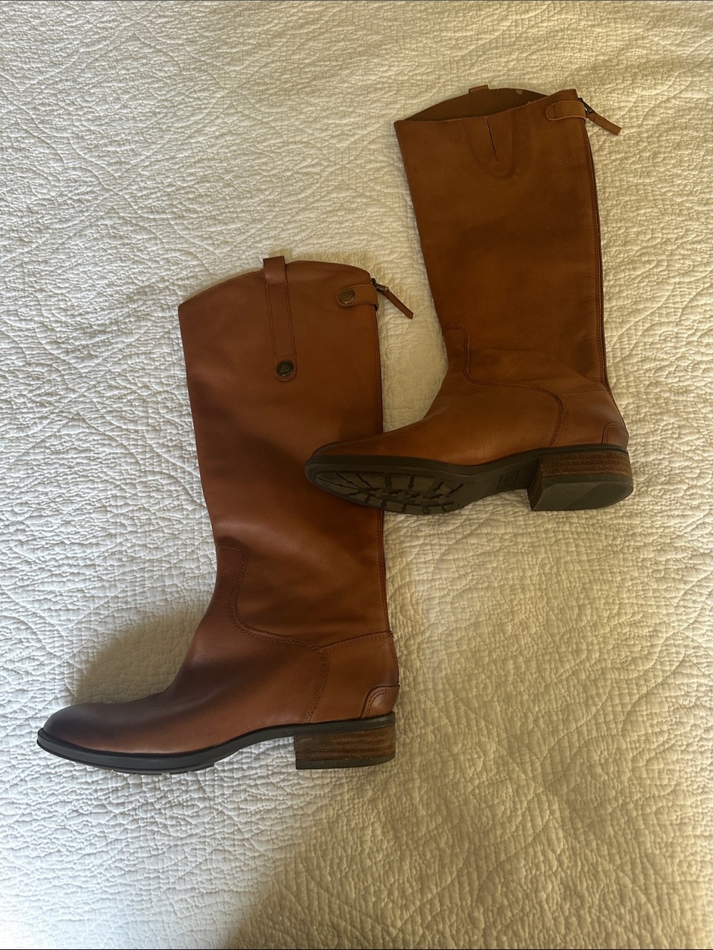 Sam Edelman Tall Leather Riding Boots in Brown